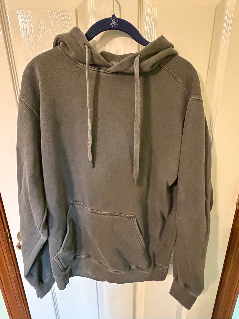 Washed Gray Pullover Hoodie - Men